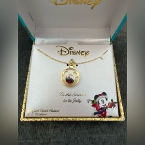 Disney Gold Mickey Mouse Charm Necklace NIB